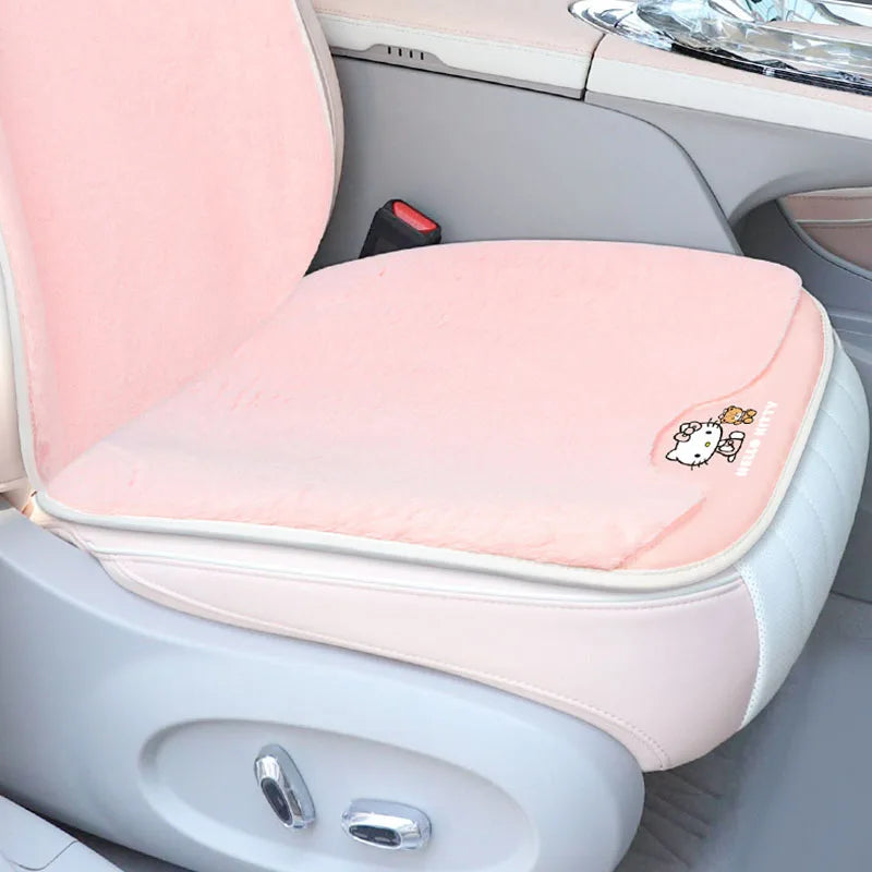 Hello Kitty Luxury Plush Car Seat Cover – Cozy Protection Mat for Ultimate Comfort & Style