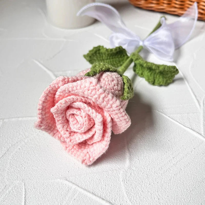 Hand-Knitted Tulip & Rose Crochet Bouquet – Perfect Mother's Day Gift