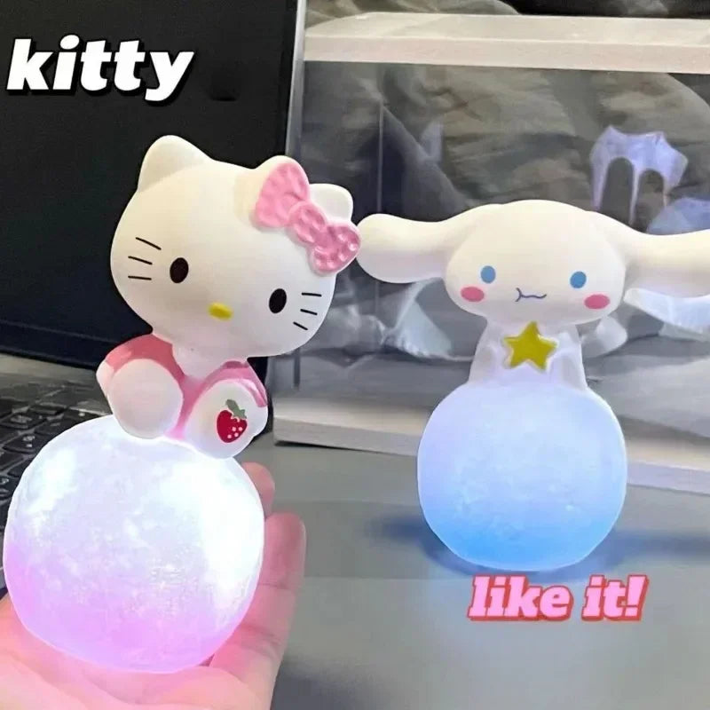 Sanrio Hello Kitty Night Light – Luminous Bedside Lamp Featuring Anime Kuromi & Cinnamoroll, Perfect Children's Toy & Gift