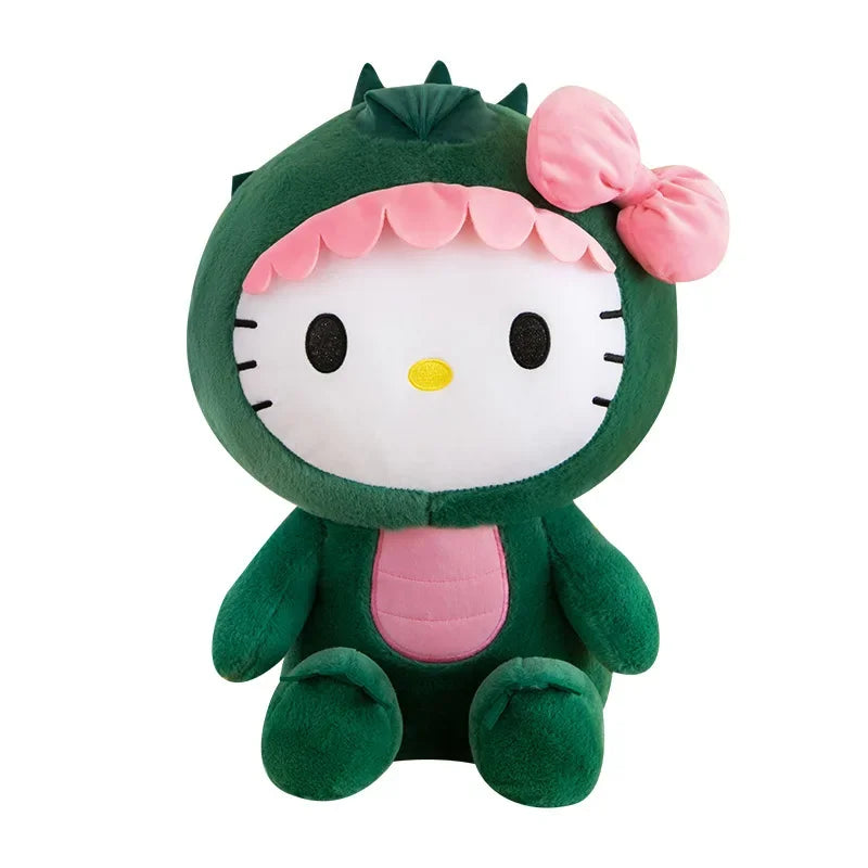 Adorable Sanrio Kawaii Hello Kitty Dinosaur Plush Toy – 35/50/65cm Throw Pillow, Cute Room Decor & Perfect Birthday Gift