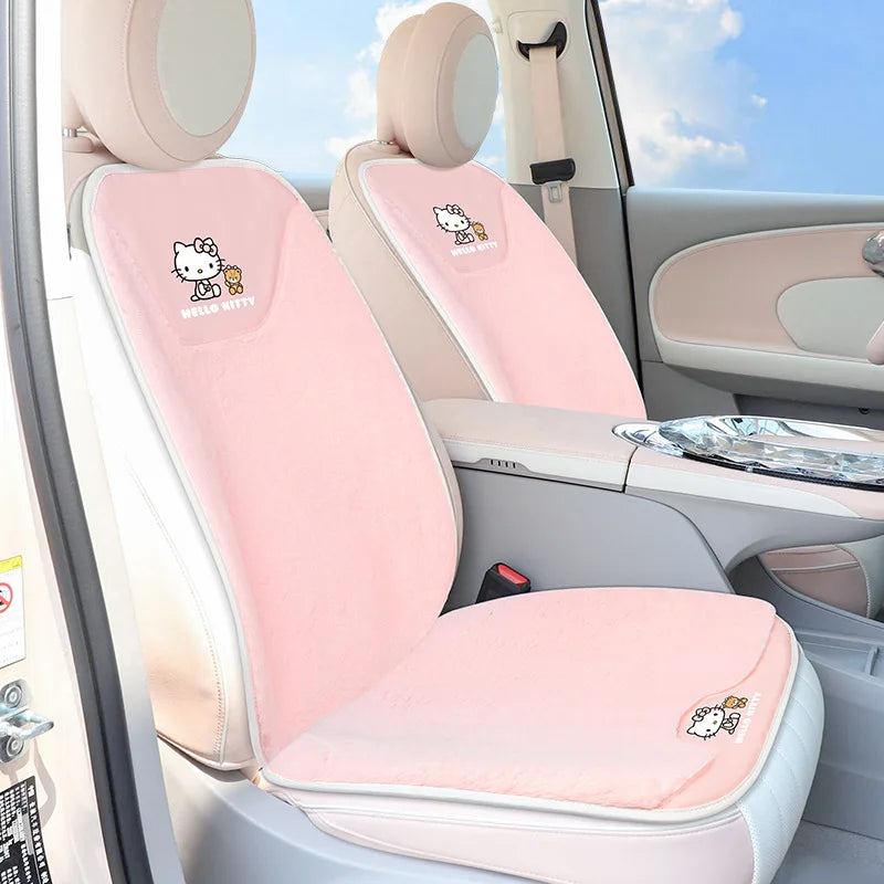 Hello Kitty Luxury Plush Car Seat Cover – Cozy Protection Mat for Ultimate Comfort & Style