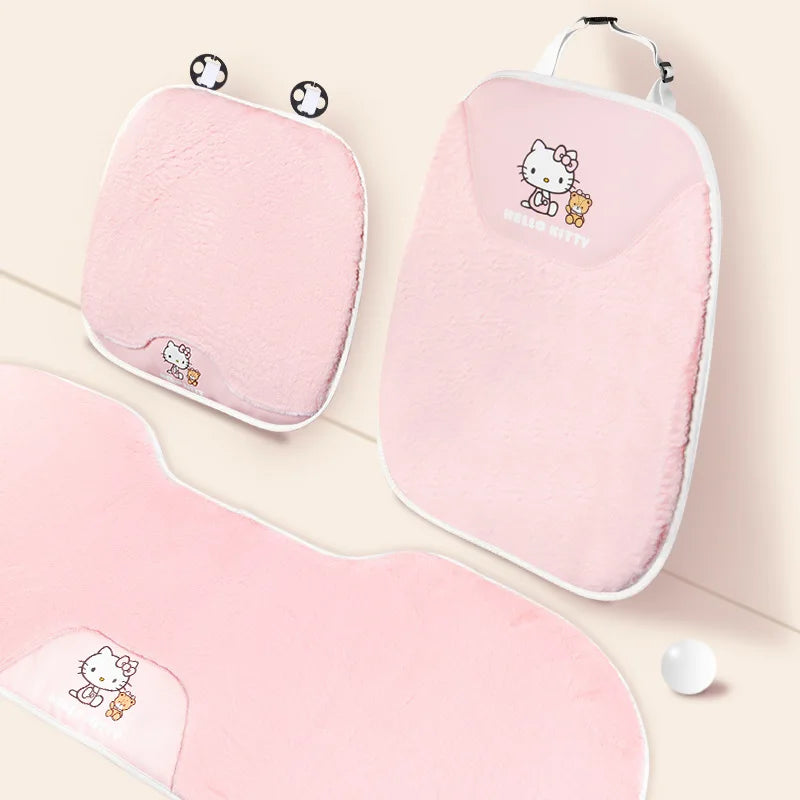 Hello Kitty Luxury Plush Car Seat Cover – Cozy Protection Mat for Ultimate Comfort & Style