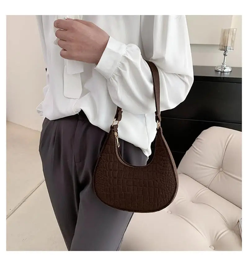 Trendy Stone-Pattern Shoulder Bag – Casual Chic Handbag for Women