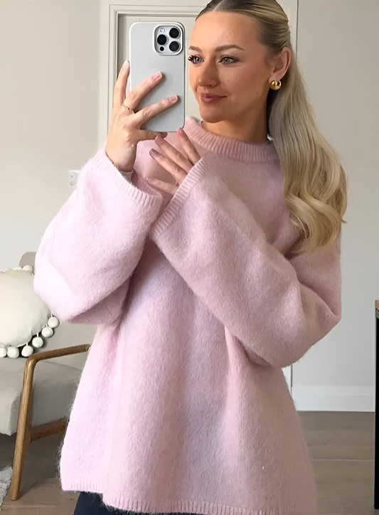 Sweet Pink Basic Knit Sweater